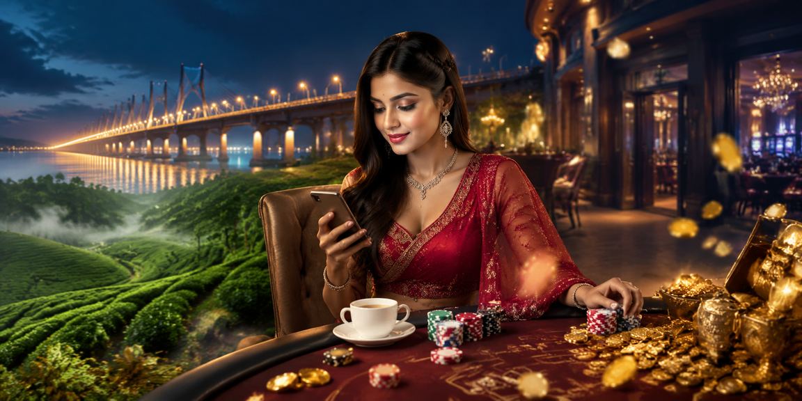 বরিশালে চা বাগানে বসে মোবাইল ক্যাসিনো গেম উপভোগ করছেন একজন খেলোয়াড়